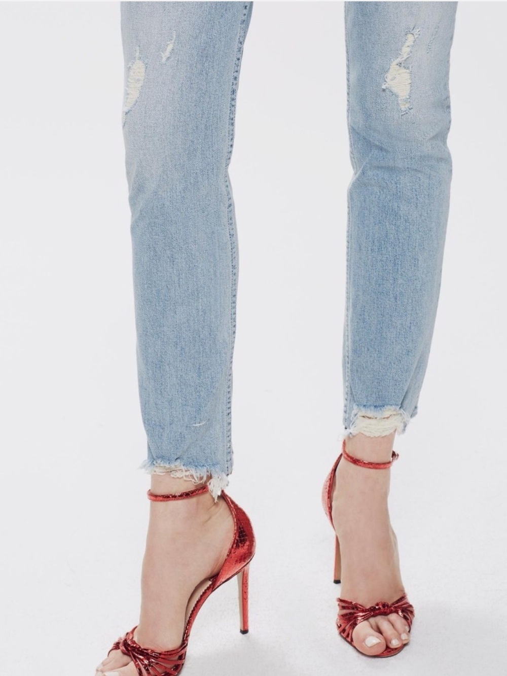 MOTHER Denim The Flirt Ankle Fray Jeans Size 29 - Picture 4 of 12